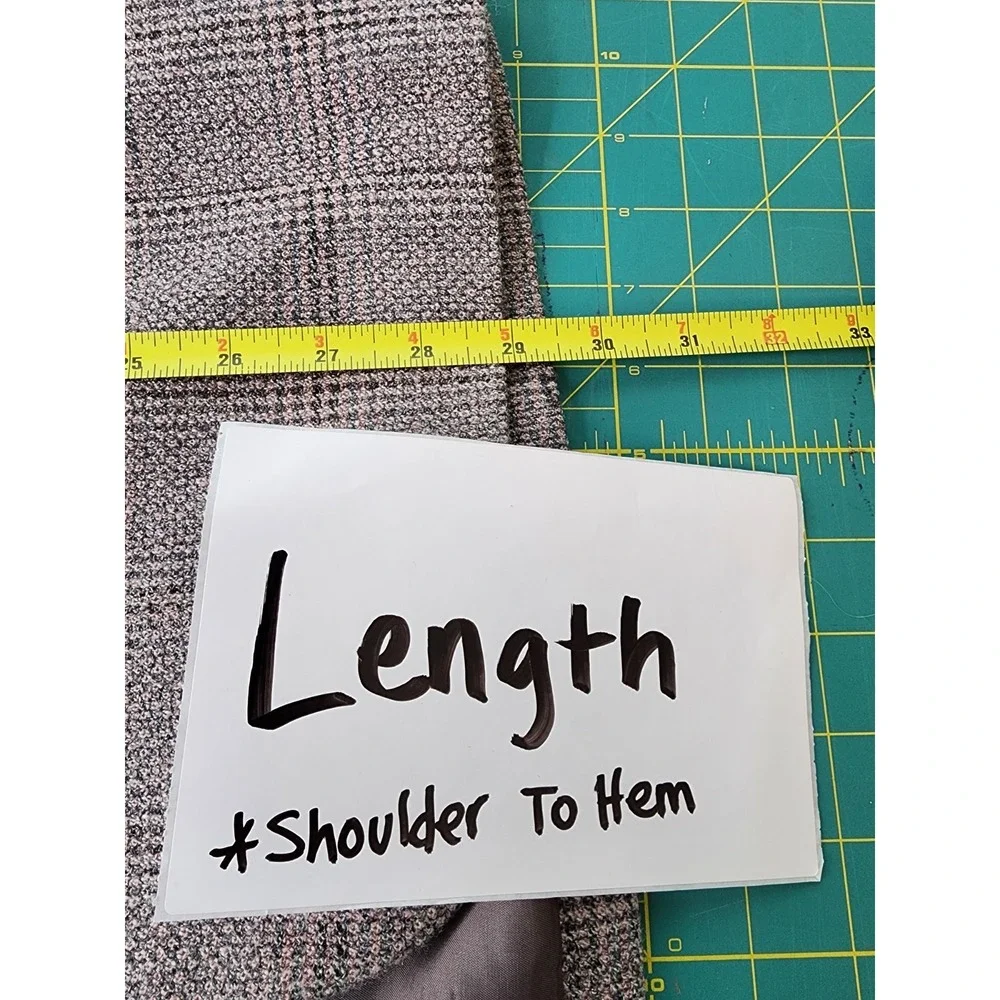 Vintage Longline Blazer Plaid 8 Academia Heritage‎ Wool Blend Jacket Career Work